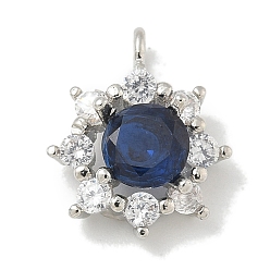 Платина Стойка металлическая латунная микропрофилированная кубическая циркония подвески, долговечный, без свинца и без кадмия, , платина, 13x10.5x4 мм, отверстие : 1.8 мм