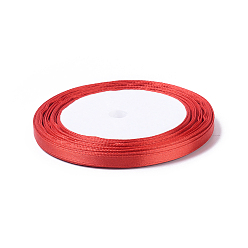Red Single Face Satin Ribbon, Polyester Ribbon, Christmas Ribbon, Red, 1/4 inch(6mm), about 25yards/roll(22.86m/roll), 10rolls/group, 250yards/group(228.6m/group)