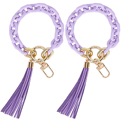Фиолетовый 2шт. подвеска из акрила, цинкового сплава и полиуретана, для брелка, кошелек, украшение для рюкзака, фиолетовые, 210 мм