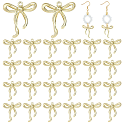 Light Gold 30 подвески из сплава шт., бантом, золотой свет, 25x23x5 мм, отверстие : 1.6 мм