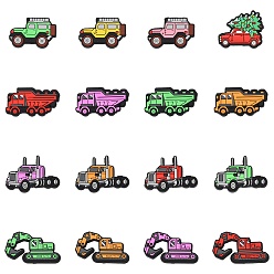 (52) Непрозрачная лаванда 16шт 16 стили пищевые экологически чистые силиконовые шарики, автомобиль, разноцветные, 19~25x30~36x7 мм, отверстие : 2~3 мм, 1 шт / стиль