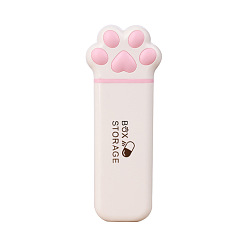 Pink 3 отсеки пластиковые ящики для хранения, ящики для хранения мелких предметов, отпечаток лапы, розовые, 12.1x4.7x1.9 см