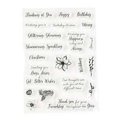 Word Silicone Clear Stamps, for Card Making Decoration DIY Scrapbooking, Word, 15x10.5x0.3cm