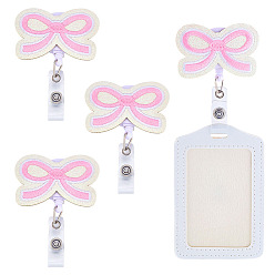 Бледно-Розовый Полиэстеровая катушка для значков, зажим для значка с бантом, держатель удостоверения личности, платина, розовый жемчуг, 90 мм
