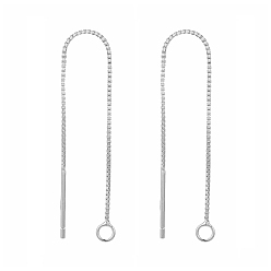 Платина Антикоррозийное покрытие родием 925 фурнитура для сережек из стерлингового серебра, с печатью 925, платина, 70~72 мм, отверстие : 1.5 мм, штифты : 0.6 мм