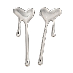 Нержавеющая Сталь Цвет 304 серьги-гвоздики из нержавеющей стали для женщин, цвет нержавеющей стали, 48x17 мм