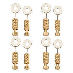 Золотой 8 шт 2 стили самодельные кожаные штифты, латунное ручное швейное положение, расположенный инструмент, позиционирование иглы, инструмент для сшивания фиксированных швов, золотые, 24~27x9x5 мм, отверстие : 3.8 мм, 4 шт / стиль