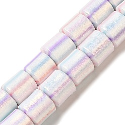 Снежный Полимерная глина бисер нитей, с блеском порошок, колонка, снег, 6~6.5x6.5~7 мм, отверстие : 1.2 мм, около 63~65 шт / нитка, 16.14~16.46'' (41~41.8 см)