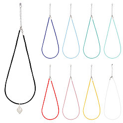 (52) Непрозрачная лаванда 9 шт. 9 цвета круглый нейлоновый шнур милан изготовление ожерелий, с латунной фурнитурой , платина, разноцветные, 19.33 дюйм (49.1 см), 1 шт / цвет