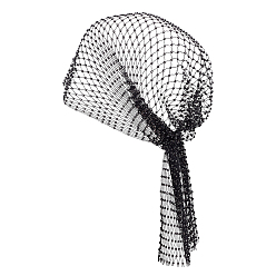 Черный 1эластичные повязки на голову из полиэстера, аксессуары для волос для женщин и девочек, со стразами, чёрные, 455 мм