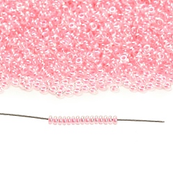(379) Cotton Candy Pink Lined Crystal Toho 11/0 полукруглые бусины, японский бисер, (379) кристалл сладкой ваты с розовой подкладкой, 2.2x0.9 мм, отверстие : 0.8 мм, около 78000шт./фунт(450г)