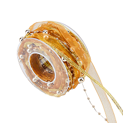 Сэнди Коричневый 10 м полиэфирная лента, с абс бисера, для украшения дома, обивка, занавес, песчаный коричневый, 1/8 и 3/8 дюйм(4мм и 10мм), около 10.94 ярдов (10 м) / рулон