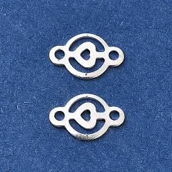 Посеребрённый Подвески из латуни, кольцо с сердцем, без кадмия и без свинца, 925 серебро покрытием, 5x8x0.5 мм, отверстие : 1 мм