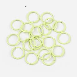 Green Yellow Iron Jump Rings, Open Jump Rings, Green Yellow, 18 Gauge, 10x1mm, Inner Diameter: 8mm