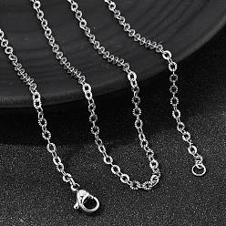 Нержавеющая Сталь Цвет 12шт. 2.4мм 304 Текстурированные цепочки из нержавеющей стали для мужчин и женщин, без потускнения, цвет нержавеющей стали, 17.72 дюйм (45 см)