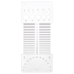 Прозрачный Акриловые линейки для вязания, инструменты для вязания, прямоугольные, прозрачные, 16x7x0.4 см, отверстие : 5 мм