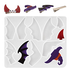 Платина Железная аллигатора заколки фурнитура, Силиконовая форма для пищевых продуктов с подвесками на тему Хэллоуина, сделанная своими руками., формы для литья смолы, для уф-смолы, изготовление изделий из эпоксидной смолы, платина, 41x10x10 мм