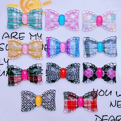 (52) Непрозрачная лаванда Прозрачные смолы кабошоны, бантом, разноцветные, 18.5x30x4 мм