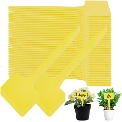 Yellow 50Pcs Plastic Plant Labels, Plant Tags, for Seed Potted Herbs Flowers Vegetables, Yellow, 147x55x2mm