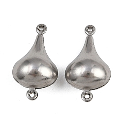 Нержавеющая Сталь Цвет 304 подвески из нержавеющей стали, слезные ссылки, не тускнеет, цвет нержавеющей стали, 22x12x8 мм, отверстие : 1 мм