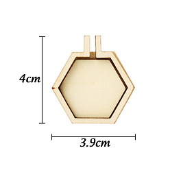 Шестиугольник Деревянные пяльцы для вышивания крестиком, вышитая рамка дисплея, аксессуары для швейных инструментов, шестиугольник, 40x39 мм