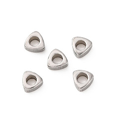 Нержавеющая Сталь Цвет 304 из нержавеющей стали бусы, треугольные, цвет нержавеющей стали, 3x3.5x1.5 мм, отверстие : 1.5 мм
