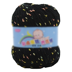 Черный Полиэфирная пряжа, твидовая пряжа, для свитера-шапки, для вязания крючком принадлежности, чёрные, 2 мм, около 85.30 ярдов (78 м) / моток