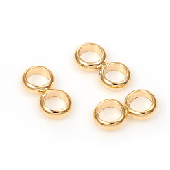 Золотой 201 распорные втулки из нержавеющей стали, двойное кольцо, золотые, 12x6x2 мм, отверстие : 4 мм