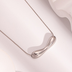 Серебро Элегантные 304 подвески из нержавеющей стали в форме арахиса, серебряные, 15.75 дюйм (40 см)