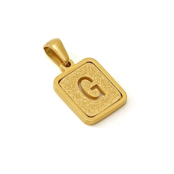 Letter G Шкентели нержавеющей стали, реальный 18 k позолоченный, прямоугольные, Буква G, 15x12 мм
