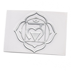 Платина Самоклеющиеся латунные наклейки, наклейки для скрапбукинга, для поделок из эпоксидной смолы, чакра, платина, 3.4x3.4x0.05 см