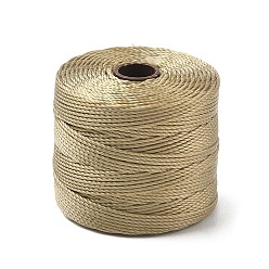 Light Khaki Waxed Polyester Cords, Twisted Thread, Round, Light Khaki, 0.8mm, about 54.68 Yards(50m)/Roll