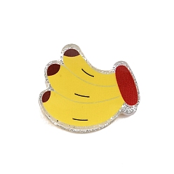 Банан Заколки для волос из пвх, фрукты, с блестка, банан, 26 мм