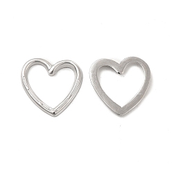 Stainless Steel Color Non-Tarnish 304 Stainless Steel Linking Ring, Textured, Heart, Stainless Steel Color, 15.5x15.5x1.5mm, Inner Diameter: 12.5x12mm