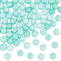 Бледно-бирюзовый 2 нити натуральные малайзийские нефритовые бусины нити, имитация амазонит, круглые, окрашенные, бледные бирюзовая, 10 мм, отверстие : 1 мм, около 38 шт / нитка, 15 дюйм