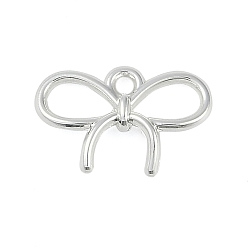 Серебро Стойки подвески обшивки сплава, без свинца и без кадмия, бантом прелести, серебряные, 10x15x2.5 мм, отверстие : 1.5 мм