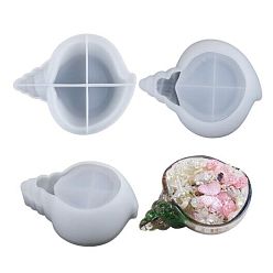 Белый Держатель для хранения в форме ракушки, силиконовые формы своими руками, изготовление украшений, формы для литья смолы, для уф-смолы, изготовление ювелирных изделий из эпоксидной смолы, белые, 123x150x45 мм, внутренний диаметр: 91x52 мм