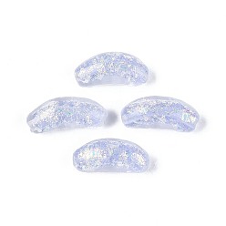 лаванда Handmade стеклянные бусины Lampwork фольги, изогнутая трубка, лаванда, 24.5~27.5x10~12 мм, отверстие : 1.6~2.5 мм
