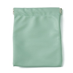 Dark Sea Green PU Leather Earphone Pouches, Headphone Storage Bags, with Snap Spring Closure, Dark Sea Green, 15x12x0.55cm