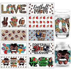 Sports Бумага для переноса тепла из ПВХ своими руками, для чашки УФ-сублимации, регби, 110x240 мм, 10 стиль, 1 шт / стиль, 10 шт / комплект