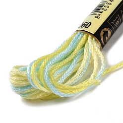 Champagne Gold 10 Skeins 6-Ply Polyester Embroidery Floss, Cross Stitch Threads, Segment Dyed, Champagne Gold, 0.5mm, about 8.75 Yards(8m)/skein
