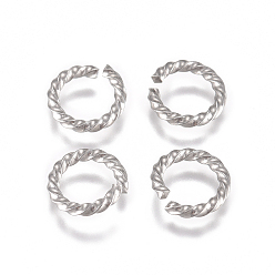 Нержавеющая Сталь Цвет Устойчивые к потускнению 304 витые открытые соединительные кольца из нержавеющей стали, круглые, цвет нержавеющей стали, 9x1.5 мм, внутренний диаметр: 6 мм