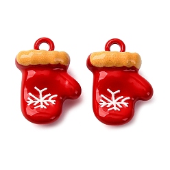 Другие Подвески из окрашенного сплава с рождественской тематикой, перчатки, 15x11x7 мм, отверстие : 1.6 мм