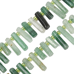 Клубничный Кварц Природного кварца клубники нитей бисера, колонка, 11~36x6.5~7 мм, отверстие : 1~1.2 мм, около 40~42 шт / нитка, 15.35~15.75'' (39~40 см)