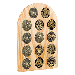 пшеница 1шт. 14деревянные подставки для монет в форме арки с отверстиями, цвет пшеницы, 21x15x1.15 см