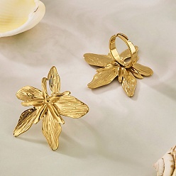 Лист 304 кольца для пальцев из нержавеющей стали для женщин, золотые, лист, размер США 7 1/4 (17.5 мм)