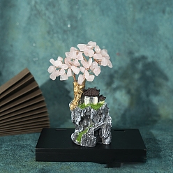 Розовый Кварц Украшения из натурального розового кварца, с основой из смолы и орнаментом фэн-шуй, обмотанным латунной проволокой, на удачу, 130x55 мм