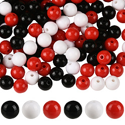 (52) Непрозрачная лаванда 3цветные непрозрачные акриловые бусины, круглые, разноцветные, 8x7 мм, отверстие : 2 мм, 500 шт / комплект