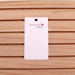 Белый Бумажные карты дисплей ювелирных изделий, для показа сережек, прямоугольные, белые, 9x5 см