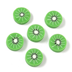 Kiwi Fruit Бусины из полимерной глины ручной работы с фруктово-овощной тематикой, для поделок ювелирных изделий, киви, 15.5x5 мм, отверстие : 1.6 мм